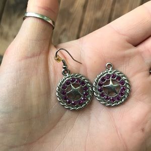 Purple star earrings